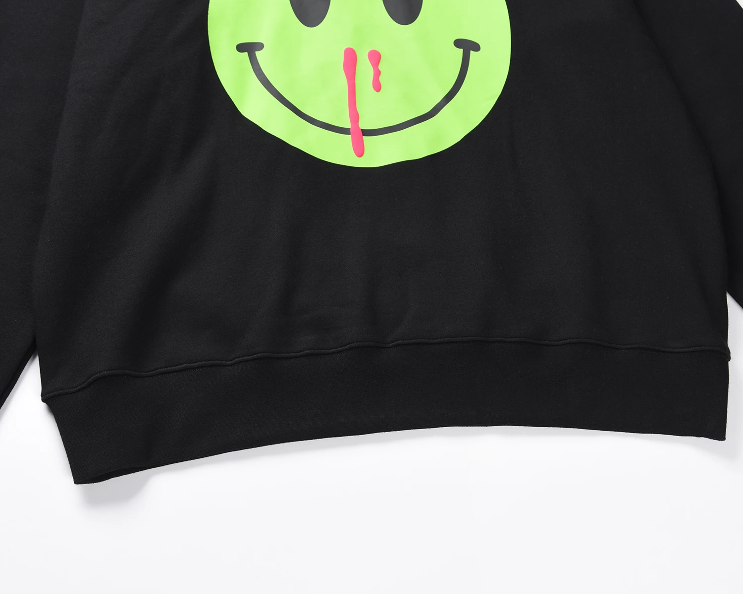 

VFIVE UNFOUR Creative Smile Face Print Pullover Hoodies Oversized Casual Hooded Sweatshirts Mens 2020 Hip Hop Harajuku Tops