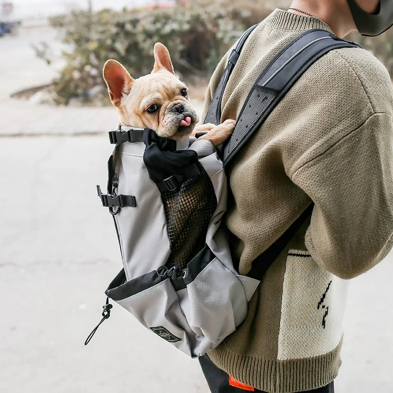

Дышащий рюкзак для больших собак, Регулируемый рюкзак для путешествий на открытом воздухе, для пеших прогулок, велоспорта, светоотражающая ...