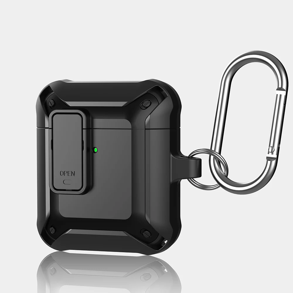 

Чехол для Airpods 2 1 2 чехол для наушников с пряжкой и переключателем противоударный чехол для наушников Apple Airpod 2/1 TPU чехол для ПК с брелком