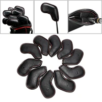 10pcs golf club head cover pu leather golf putter headcover protector waterproof headcover universal for most irons 18 5x8 5cm