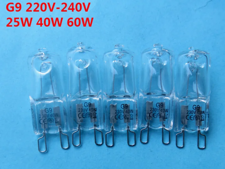 

2000PCS Halogen G9 Bulb 40W 220-240V JC Type G9 Halogen Lamps Dimmable 25W 40W 60W Clear Each Bulb