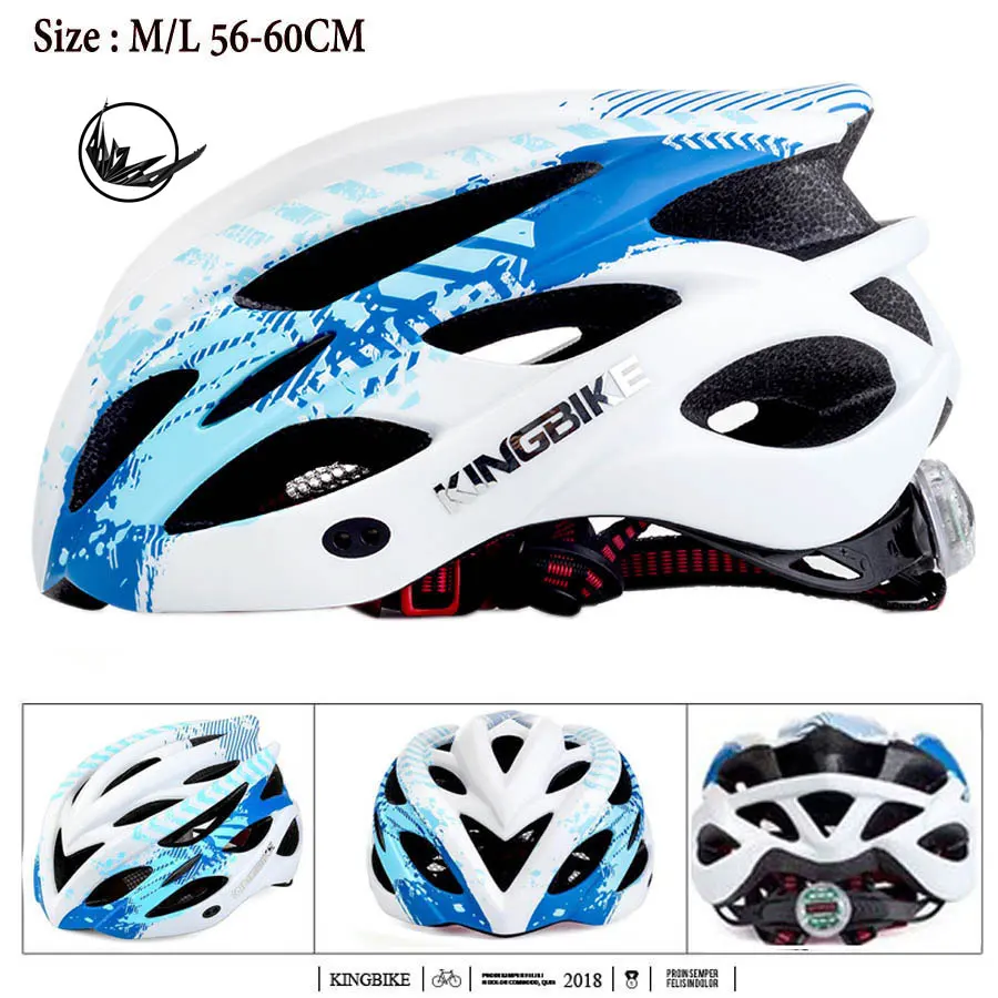 675-Blue KINGBIKE велосипедный шлем ультра светильник MTB велосипедный шлем с задним светильник со съемным козырьком дорожный велосипедный шлем для мужчин Casco Ciclismo - Цвет: 675-Blue