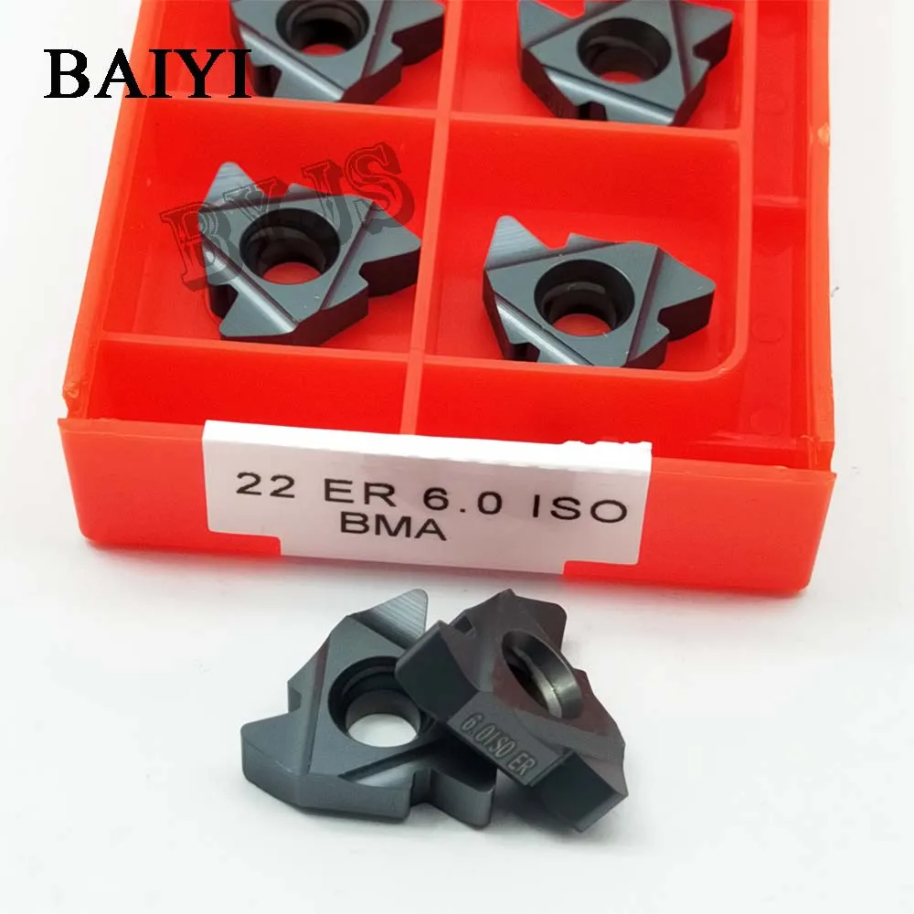 Твердосплавная пластина для резьбы 22ER 6.0ISO BMA 10 шт. резьбовой инструмент токарного