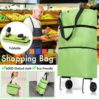 light weight folding foldable shopping cart luggage travel bag trolley portable tug hanging bag fashion oxford solid women bags