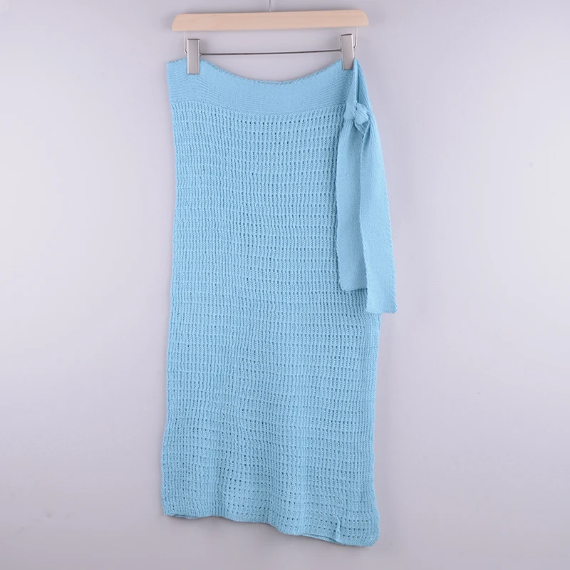 

Casual Vintage Crochet Women Cover Ups + Bras Solid Tassel Smock Halter Sunscreen Bikini Vacation Beach Wrap Skirt Black