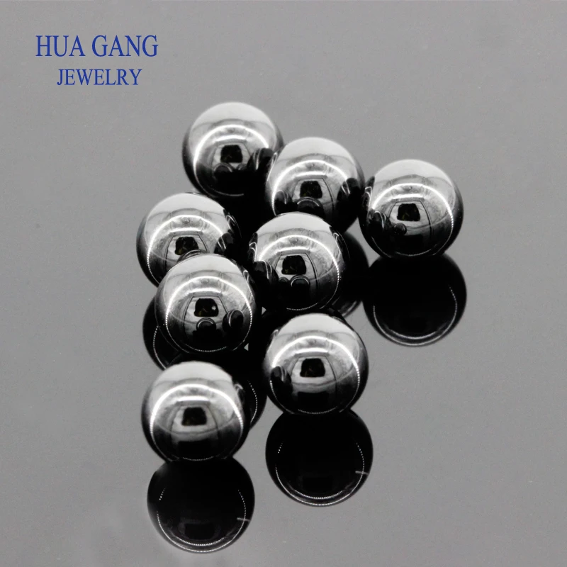 

Black Stone Round Loose CZ Beads Cabochon Cut Synthetic Gems Cubic Zirconia Bead For Jewelry Making Size 6mm~12mm Wholesale