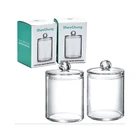 Прозрачный держатель ватных палочек, акриловый удобный органайзер для ванной комнаты с крышкой для косметики, ювелирных изделий