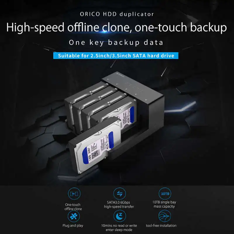 

Orico 6558Us3-C 5 Bay Super Speed Usb 3.0 Hdd Docking Station Tool Free Usb 3.0 To Sata Hard Drive Enclosure Case Adapter For 3.