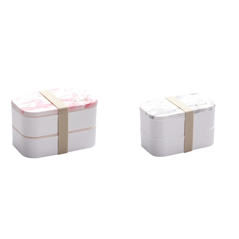 

Bento Boxes Marble Pattern Lunch Box Office Bento Box Microwave Dinnerware Food Storage Container for Adult