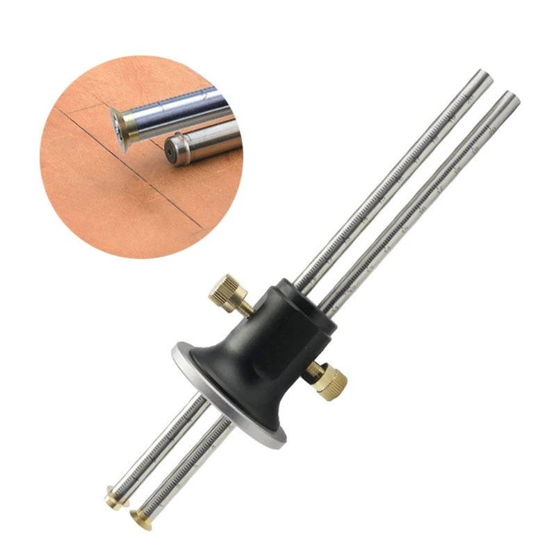 

Wheel Marking Gauge Roll Stop Head Micro Adjuster Metric Imperial Ruler Marker Tool for Woodwork
