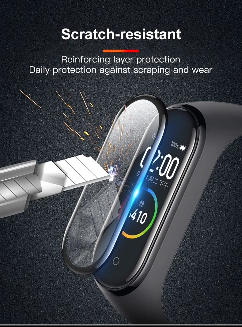 20D Защитная пленка с защитное стекло для xiaomi mi band 4 стекло защита экрана, устойчивая к царапинам пленка mi band 4 полное покрытие, HD mi band 4 пленка