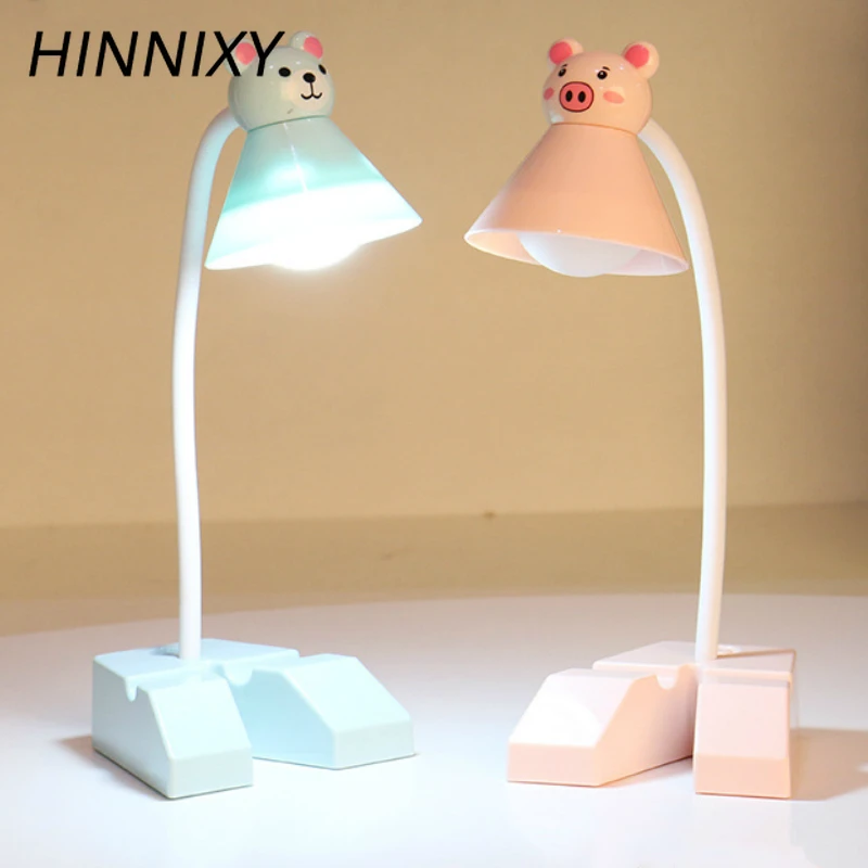 Hinnixy, Мультяшные животные, настольные лампы, светодиодный светильник, приспособление для мобильного телефона, держатель, база, для детей, для спальни, Декор, прикроватные, для кабинета, настольные лампы