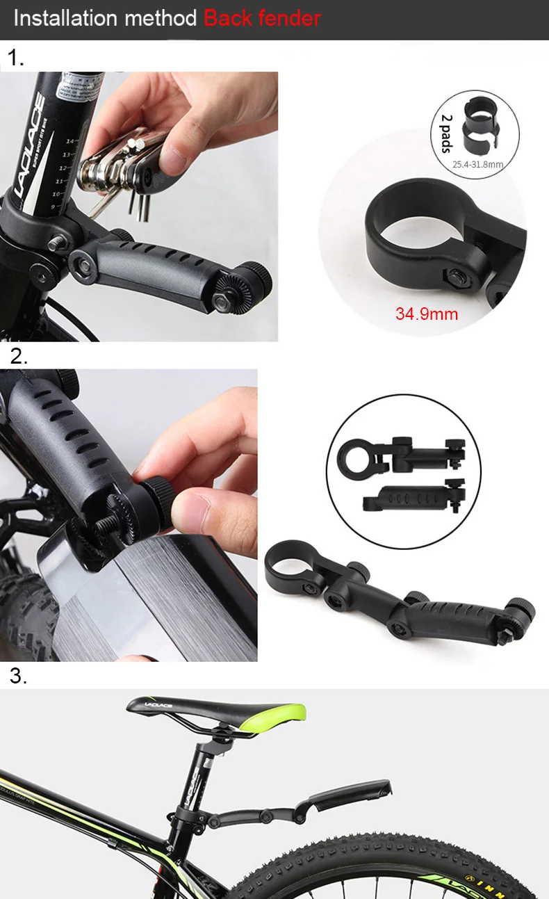1 комплект GUB телескопические велосипедные Крылья выдвижной MTB Велосипед Брызговики PA экологический материал велосипедный переднее заднее крыло