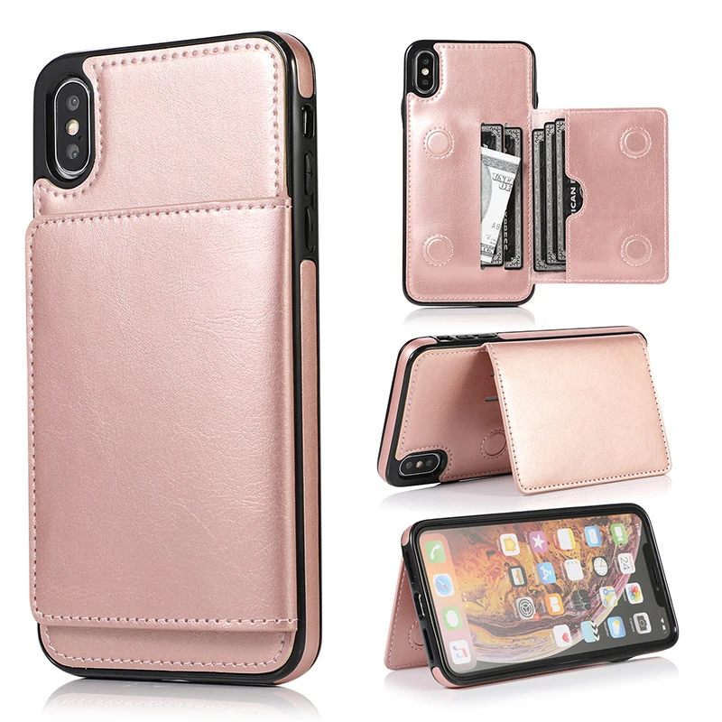 Чехол Haissky из искусственной кожи для iPhone Xs Max XR X Ретро Флип-Магнитный чехол