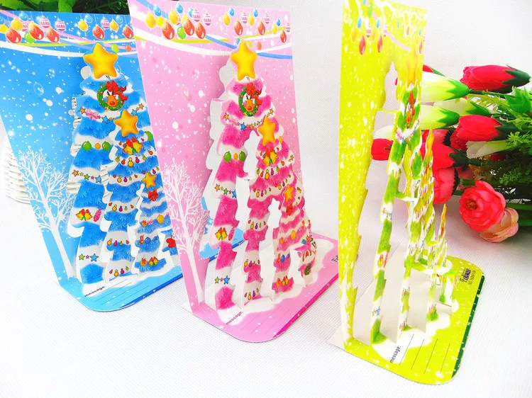 

12PCSKorea creative diy three-dimensional Christmas blessing greeting card business card paper with envelope