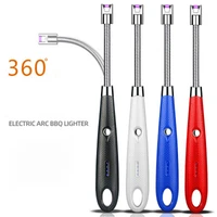 plasma windproof led lighter usb electric rechargeable long bbq kitchen gas stove lighter plasma arc flameless candle lighters
