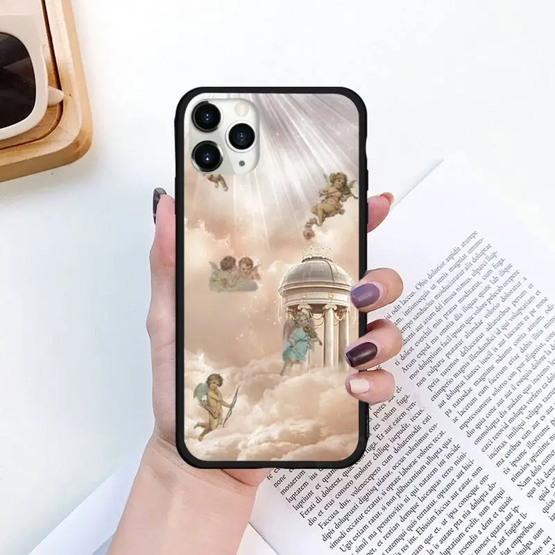 

Renaissance Angel Art pattern Phone Cases for iPhone 11 12 pro XS MAX 8 7 6 6S Plus X 5S SE 2020 XR Luxury brand shell