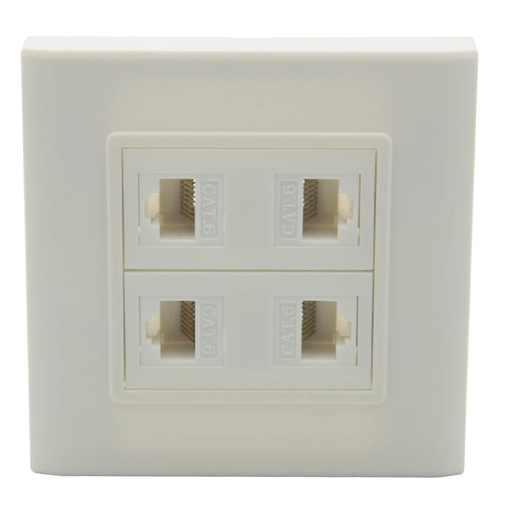 Настенная пластина с 4 портами разъемами стандарта ЕС 86 и RJ45|Удлинители