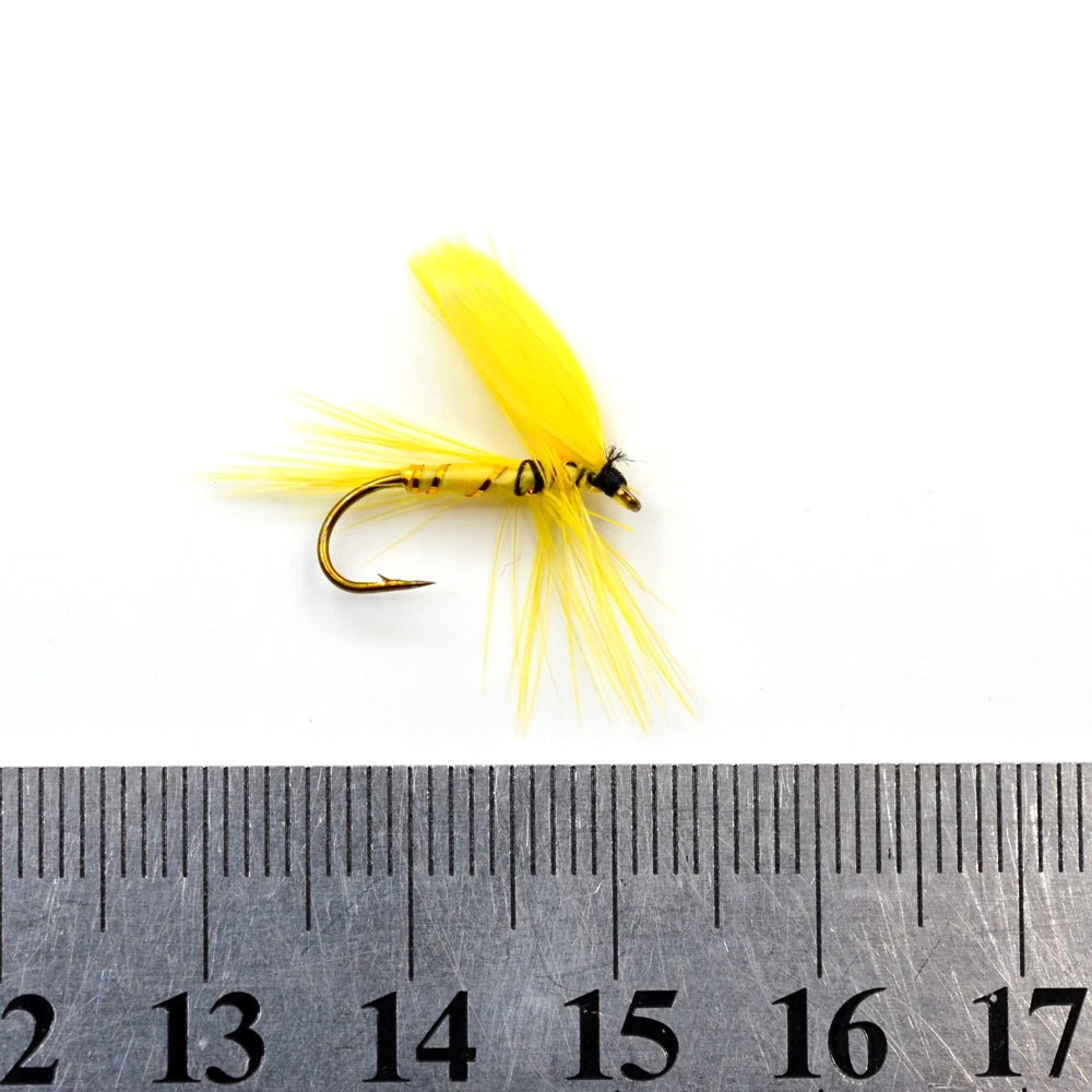 MNFT 10 шт. #10 рыболовные снасти приманка для рыбалки ярко-желтые перья сухие мухи