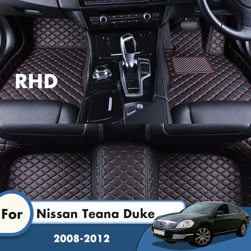 

RHD Custom Car Floor Mats For Nissan Teana Duke 2012 2011 2010 2009 2008 Auto Interiors Accessories Pad Heel Carpets Pedal Rugs