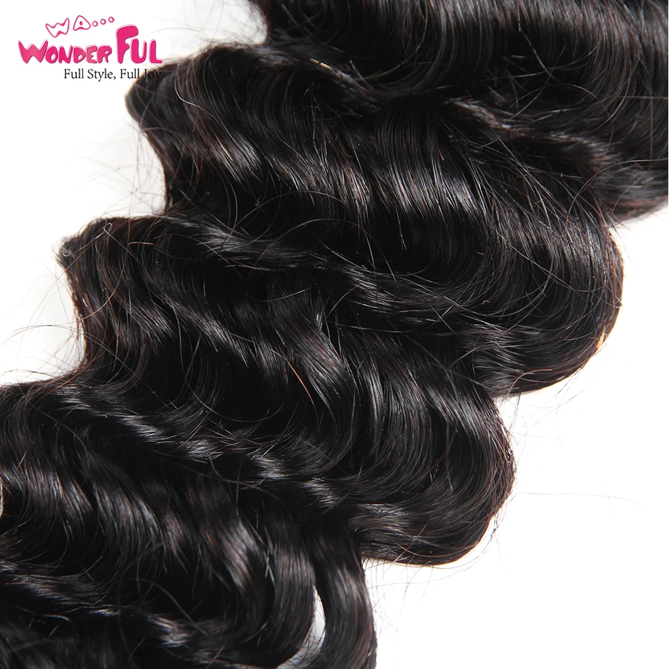 Глубокая волна малазийские волосы переплетения пучки 3 4 шт. 100% человеческие