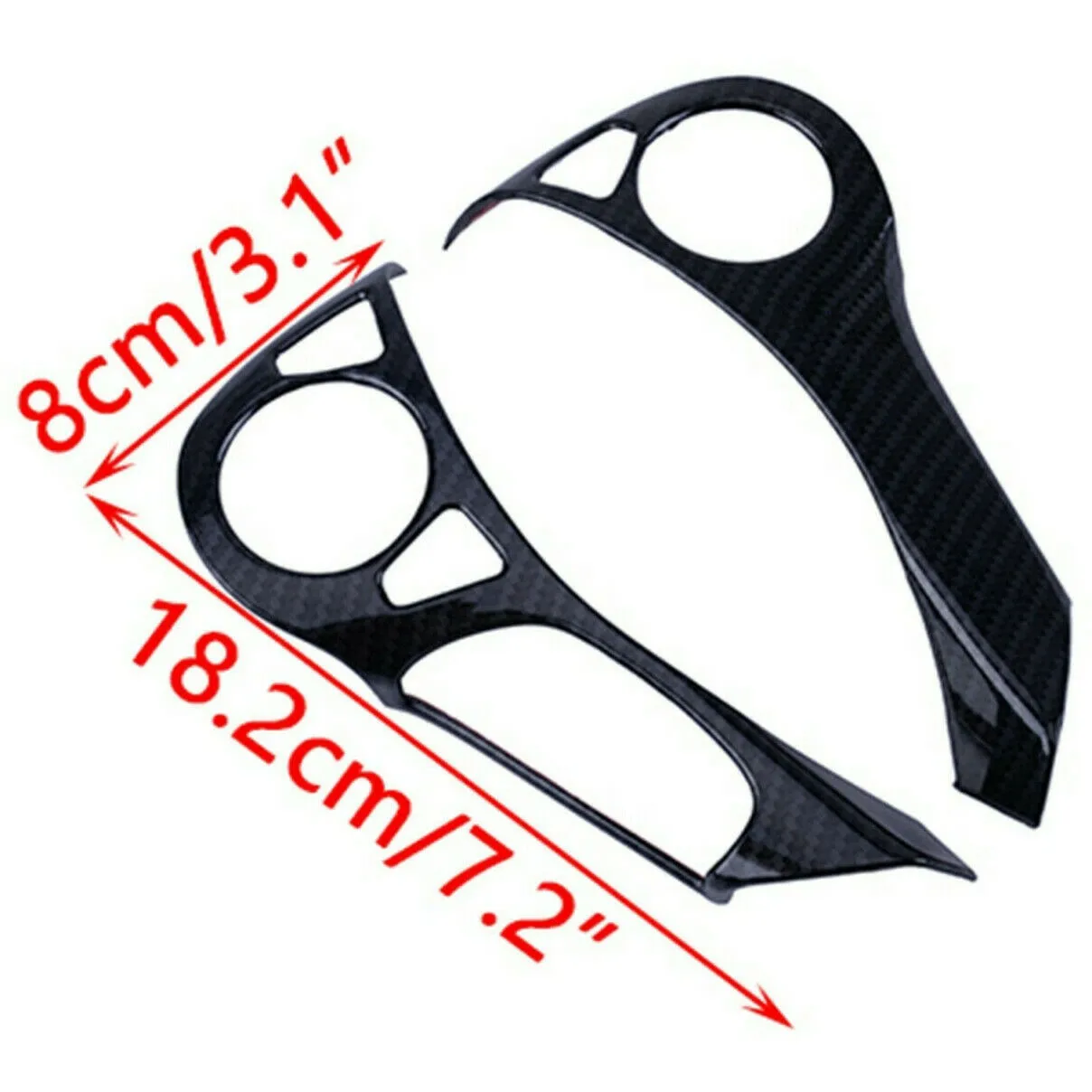 

Trim Steering Wheel Cover 2 Pca/Set 7.2x3.1inch Black Carbon Fiber Pattern