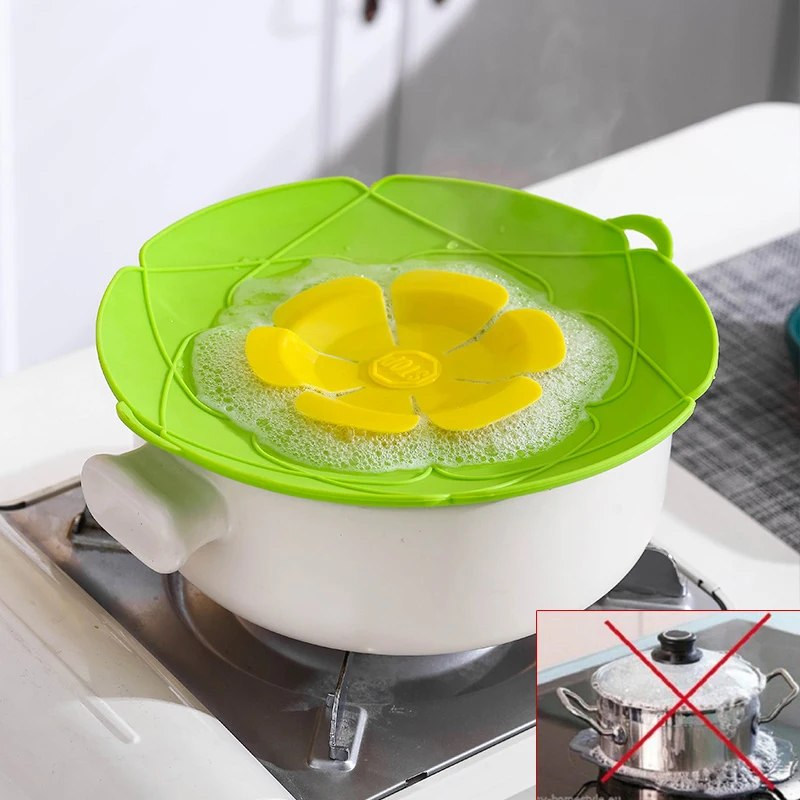 Silicone Pot Cover Anti-Spill Creative Four-Color Petal Stopper Cover Easy To Clean Home Kitchen Cooking Tool Accessories