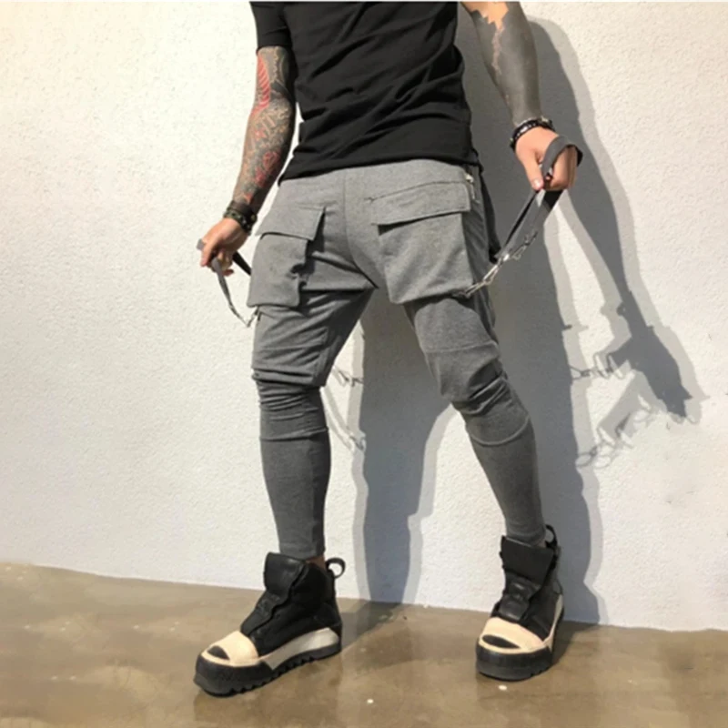 Уличная одежда мужские повседневные штаны брюки с карманами хип-хоп джоггеры