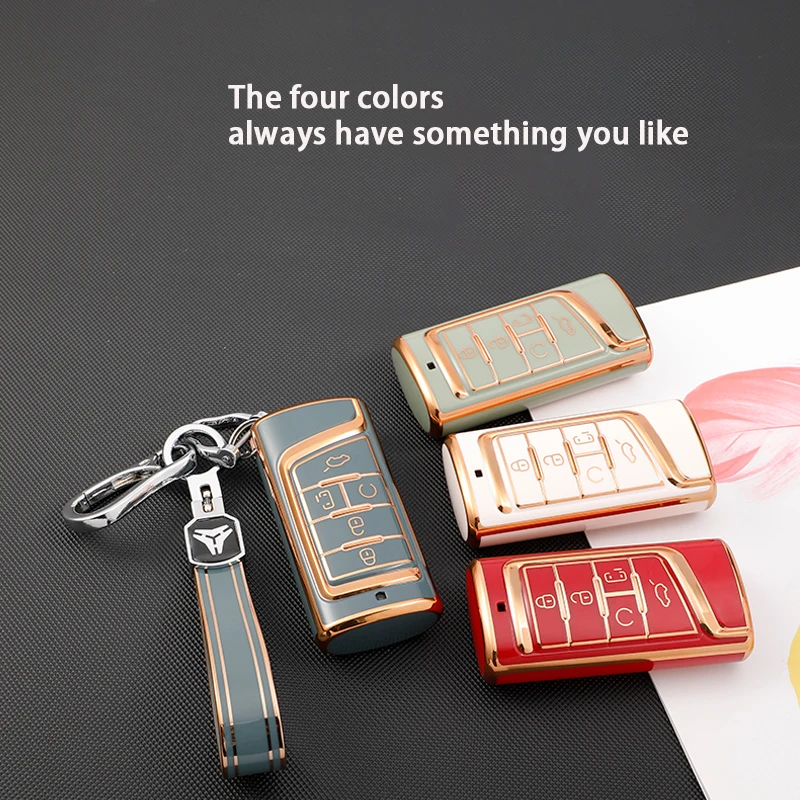 

Golden Edge TPU Car Remote Key Cover Case Shell For GAC Trumpchi GS4 GM8 GA3 GA6 SGS7 GA4 GS5 GS3 Legend GS8 Keychain Accessorie