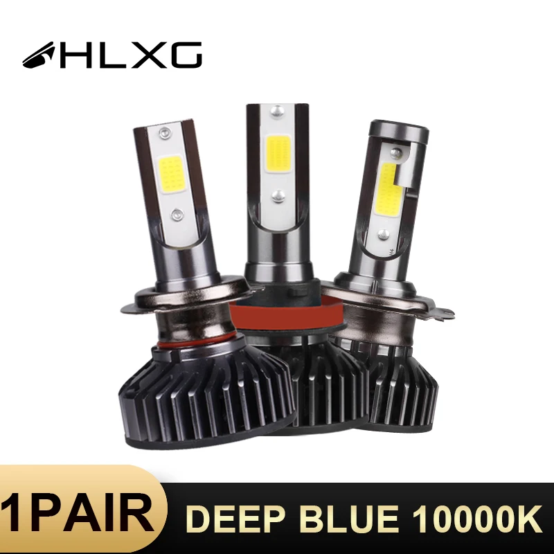 2x HLXG противотуманная фара для автомобиля H4 H7 H11 темно синий 10000K 12V 10000LM Высокая