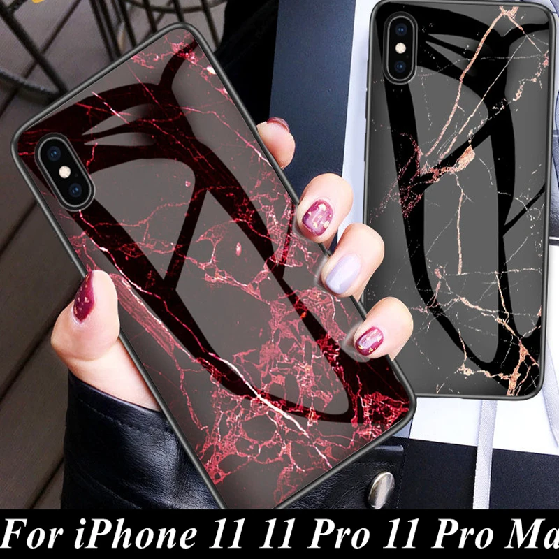 NORTHFIRE стеклянный мраморный чехол для iPhone 11/11 Pro/11 Pro Max чехлы силиконовый край