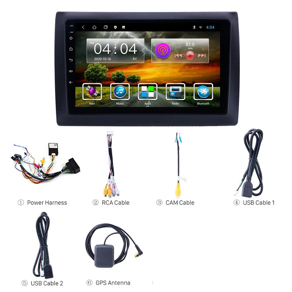 

9 Inch 2 Din Android Car Multimedia player Navigation GPS For Fiat Stilo 2002-2010 Head Unit Car Stereo No DVD