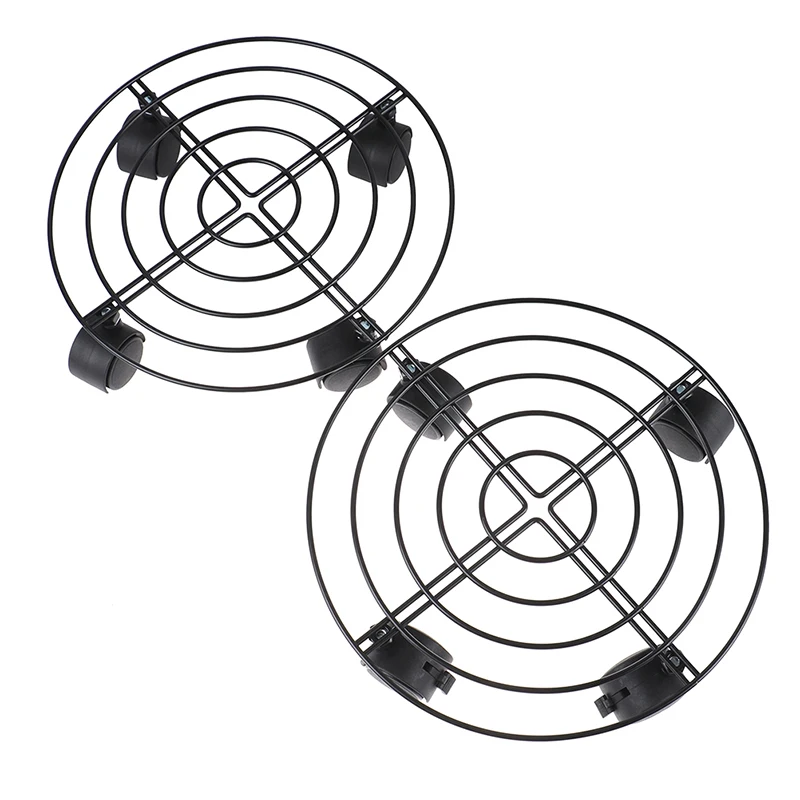 

Plant Iron Potted Plant Stand with Wheels Round Flower Pot Rack Roller Holder