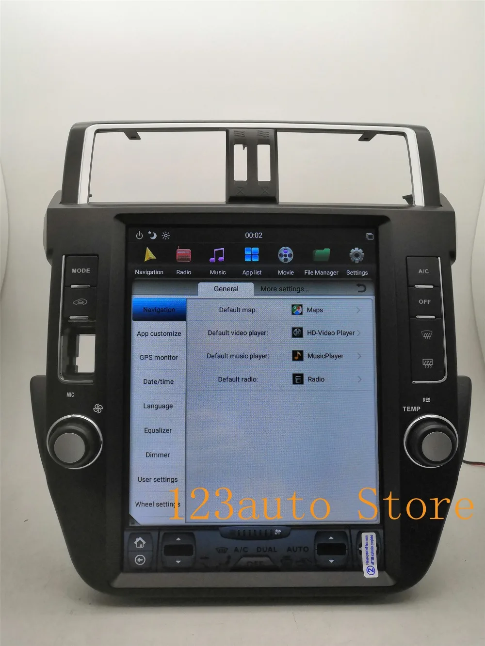 12,1 дюймов вертикальный Tesla стиль Android 8,1 Авто DVD gps PX6 ips для TOYOTA Land Cruiser Prado 150 радио