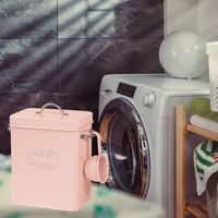 washing powder bucket metal storage box square laundry powder container for cereal dispenser tablets food storage bottles jars