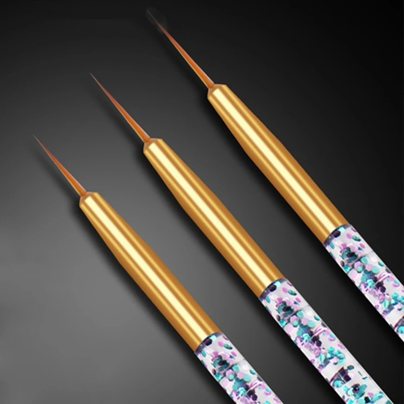 

3Pcs/Set Acrylic Sequin Rod Pull Pen UV Gel Nail Art Painting Line Brush Dotting Drawing Manicure Kit Nail Art Tool