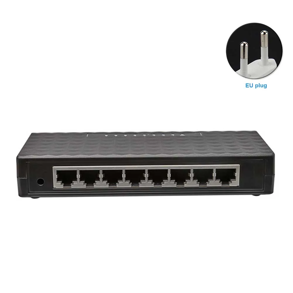 Полный дуплексный 8 Порт 1000 Мбит/с RJ45 LAN прочный Ethernet коммутатор Настольный