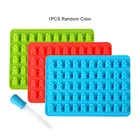 Силиконовая форма Gummy форма медведя из мультфильма, форма для желе, торта, конфет, льда, каучуковая форма для шоколада с пипеткой, инструменты для украшения