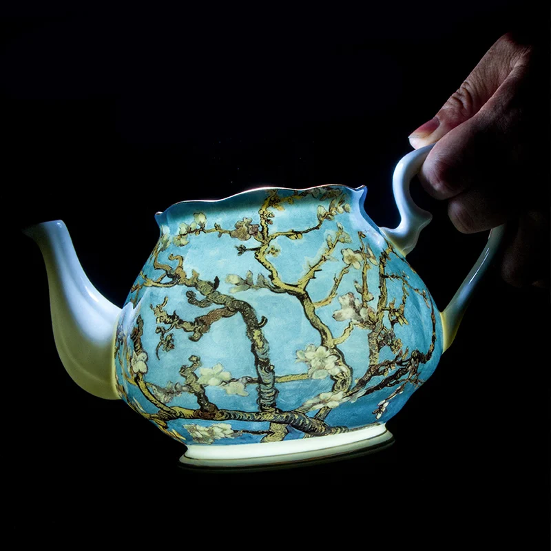 1000 мл костяной китайский заварочный чайник Ван Гог для рисования керамический