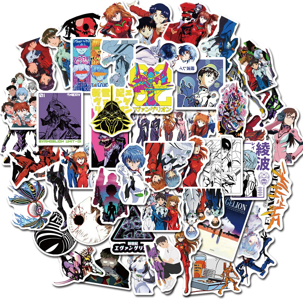 Etiquetas adhesivas de anime japon&eacute;s para motocicleta, cuaderno, ordenador, coche, DIY, pegatina de juguetes para ni&ntilde;os, refrigerador, 50 unidades por paquete-3