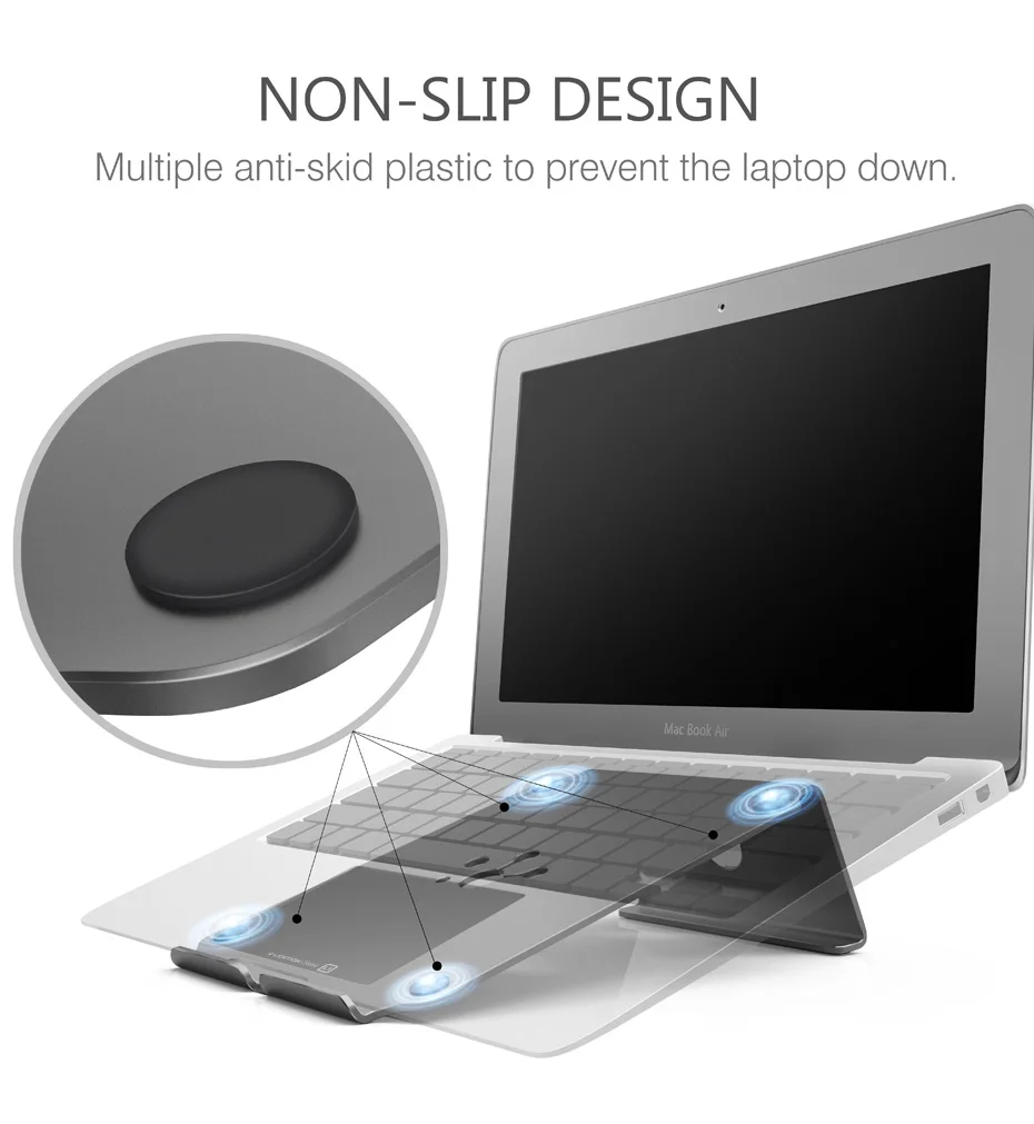 Алюминиевая Портативная подставка для ноутбука MacBook Air/Pro 13 15, iPad Pro 12,9, поверхность, Chromebook и 11-15 дюймовый держатель для ноутбука