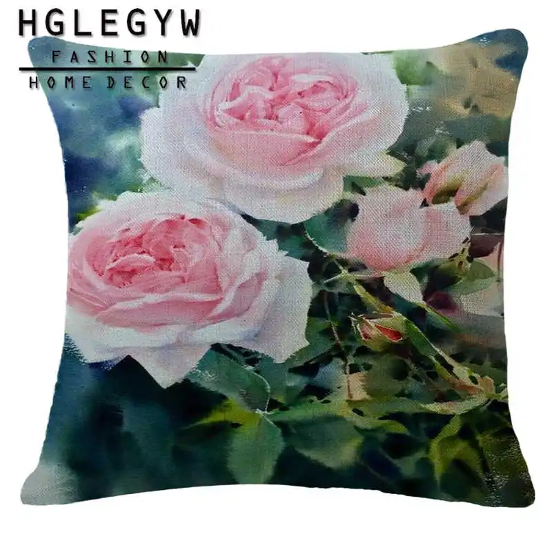 Наволочка с цветочным узором наволочка из хлопка и льна для дивана декоративная