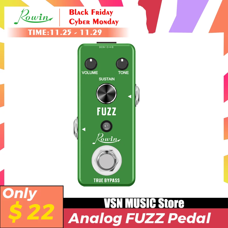 

Педаль для гитары Rowin, специальная аналоговая Фотографическая педаль для электрической гитары, пухлая и богатая мини-педаль с настоящим бай...