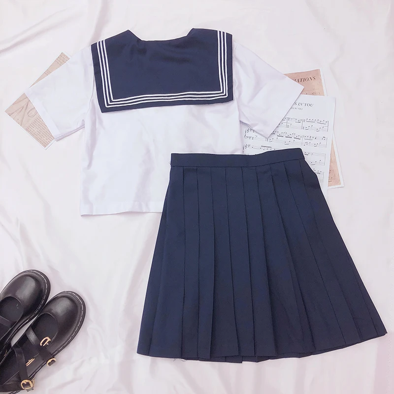 Японская школьная форма для девочек на осень и лето милый топ моряка с коротким