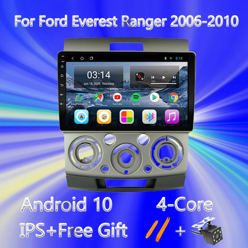 

9'' IPS Android 10.0 WiFi Car Radio Multimedia DVD For Ford Everest Ranger 2006-2010 GPS Navigation Navi Player Auto Stereo TMPS