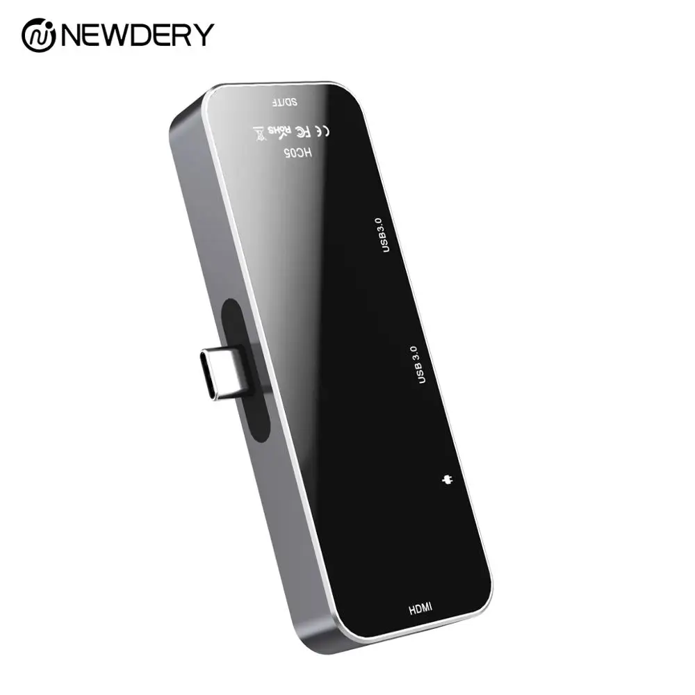 USB концентратор Newdery 6 в 1 с поддержкой PD 3 0 4K/ 30 Гц HDMI 2 порта кардридер SD/TF для MacBook Pro
