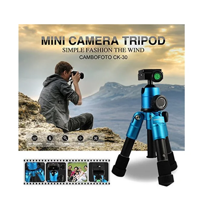 

Portable Folding Ultra Aluminum Alloy Macro Mini Tripod Kit with CK-30 Ball Head Compact Desktop for DSLR Camera