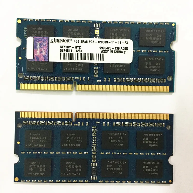 Б/у память Kingston DDR3 4 Гб 1600 МГц RAMS 2RX8 PC3 12800S 11 F3 ddr3 1 5 В для ноутбука хорошая