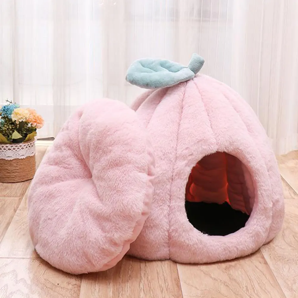 

Dog House Winter Thickened Cat House Removable And Washable Rabbit Fur Pumpkin House Cat House New Pet Supplies