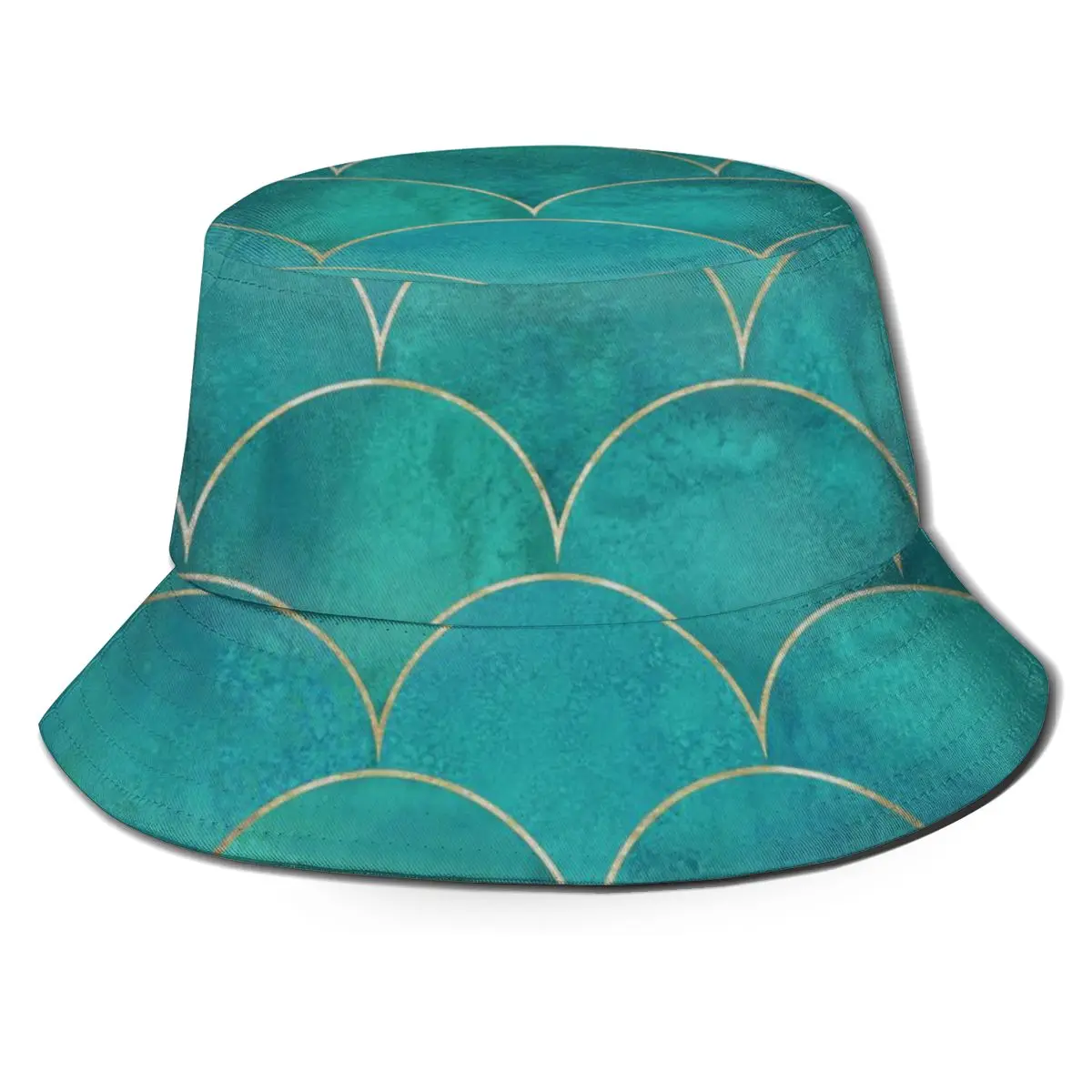 

CINESSD Bucket Hat Unisex Bob Caps Hip Hop Gorros Mermaid Fish Scale Japanese Wave Summer Panama Cap Beach Sun Fishing Hat